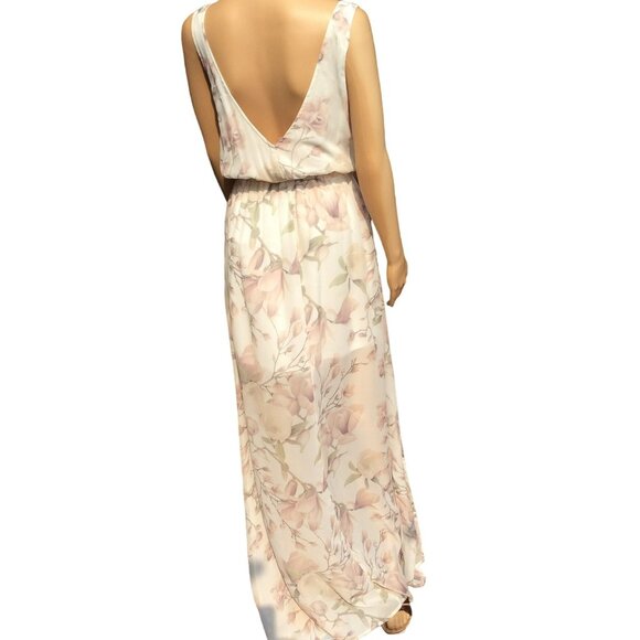 Show Me Your Mumu Women's Size S Maxi Dress White Pink Floral Fairy Flowy Beach - Picture 2 of 9